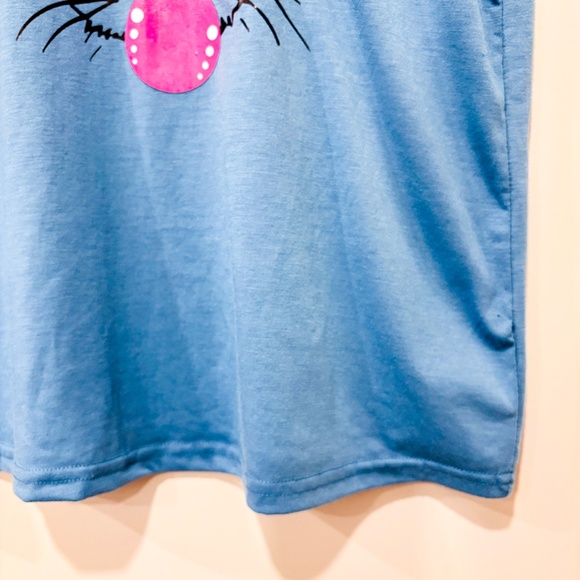 SHEIN Blue t-shirt with rabbit print - Picture 6 of 7